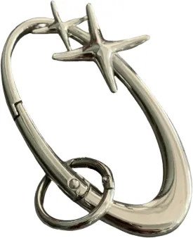 Y2K Cute Star Carabiner Keychain Cool Belt Loop Clip Starlight Heavy Duty Carabiner Clasp Snap Hook Holder Key Buckle