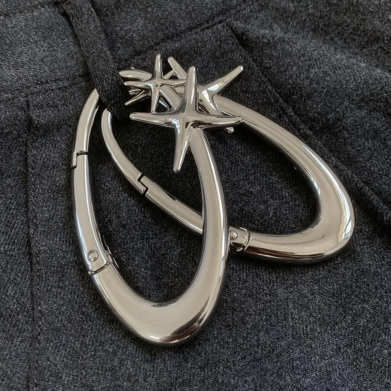 Y2K Cute Star Carabiner Keychain Cool Belt Loop Clip Starlight Heavy Duty Carabiner Clasp Snap Hook Holder Key Buckle